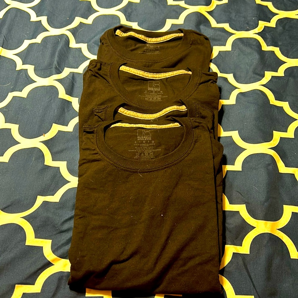 NEw mens 4 Pack Black Tees large